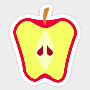 Red Apple Fruit Halved Sticker